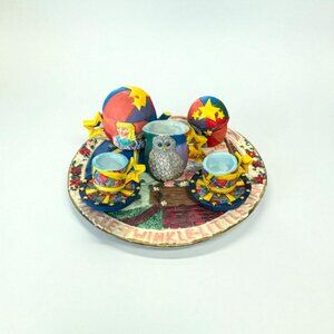 Twinkle Little Star Ceramic Tea Set By Youngs Inc. 1996 With Hand-Painted Design